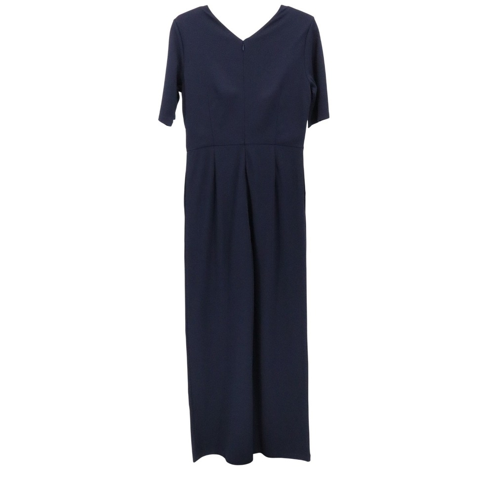 J McLaughlin Nicole Jumpsuit S Navy Blue V Neck Wide Leg Stretch Work Travel - Picture 3 of 10